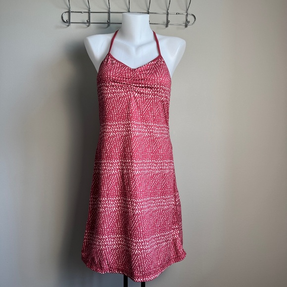 Prana Performance Spaghetti Strap Racerback Dress Reddish-Pink XS Shelf Bra - Picture 1 of 14